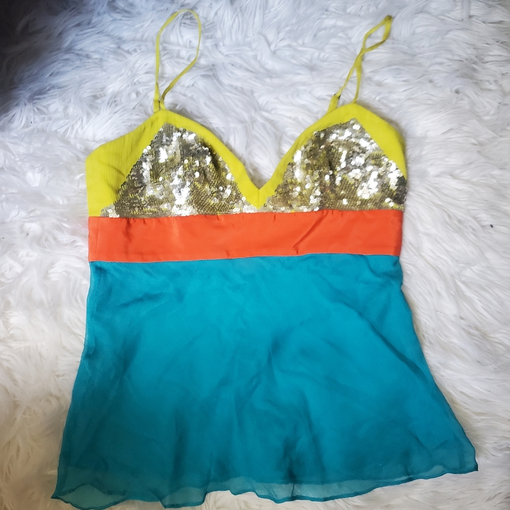 Silk & Sequin BCBG Neon Cami Size S
